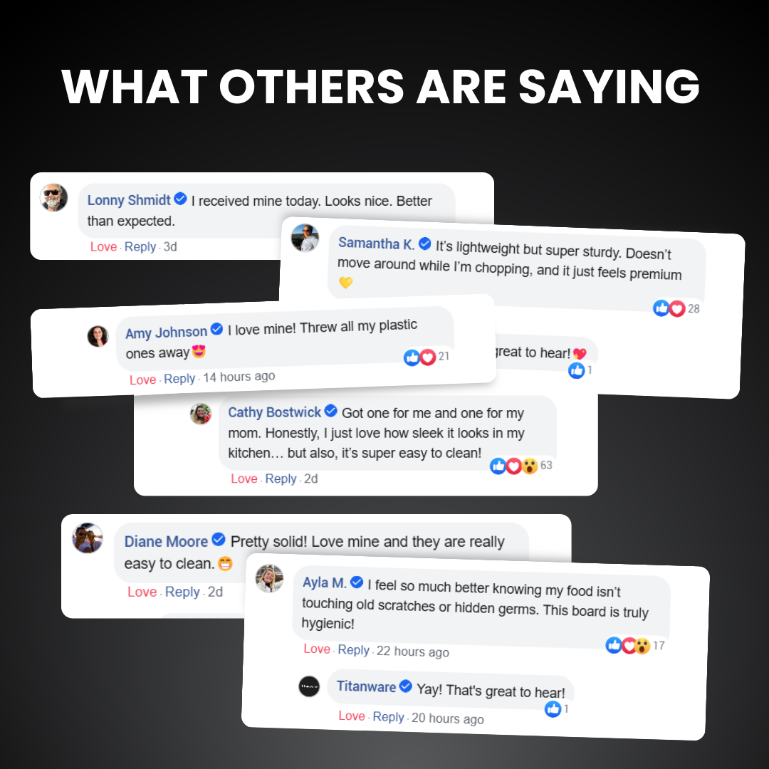 Titanware™ 100% Pure Titanium Cutting Board Set (S+M+L)